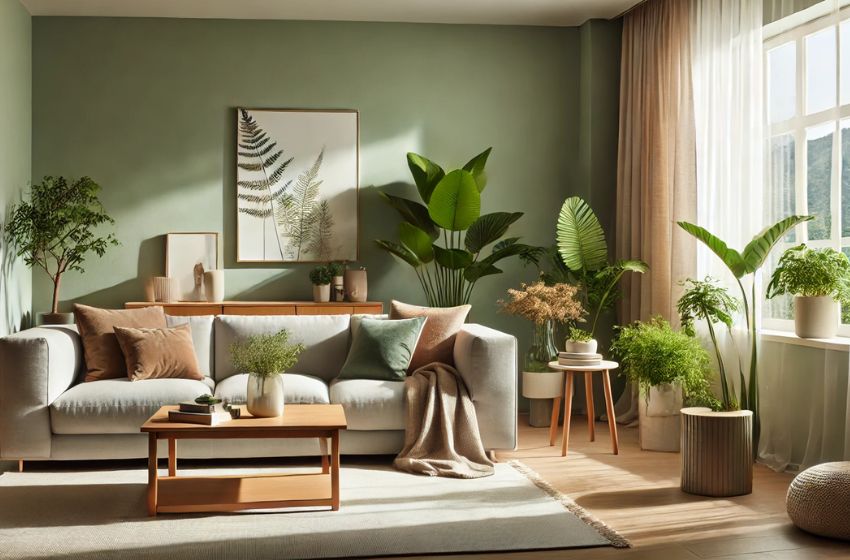 sage green living room